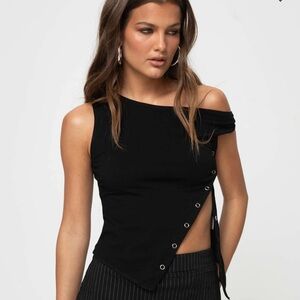 Princess Polly Karre Off The Shoulder Top Black